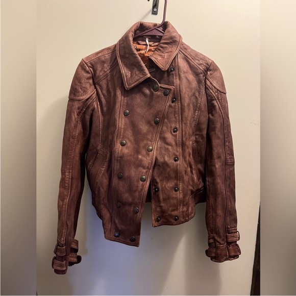 Free People Lambskin Leather Jacket Womens XS - Picture 3 of 5